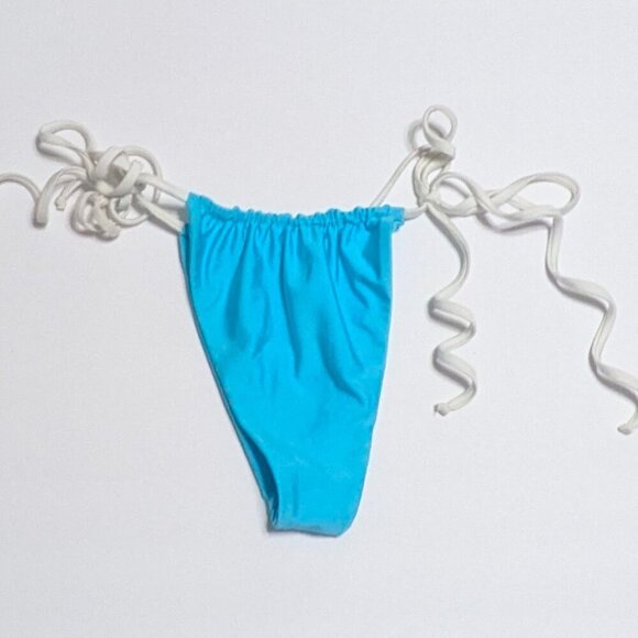 Tia Shine string bikini Bottom- side tie- Aquamarine- Size Large - Picture 2 of 6